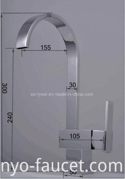 Oblate Goose Neck Kitchen Sink Water Mixer Faucet (QH0721)